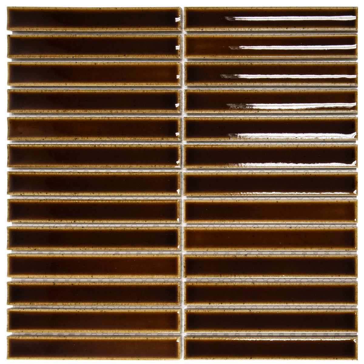Sheet geglazuurd porselein mozaïek in crème caramel met kitkat vingers, geschikt voor mozaïek in de sauna of stoomcabine