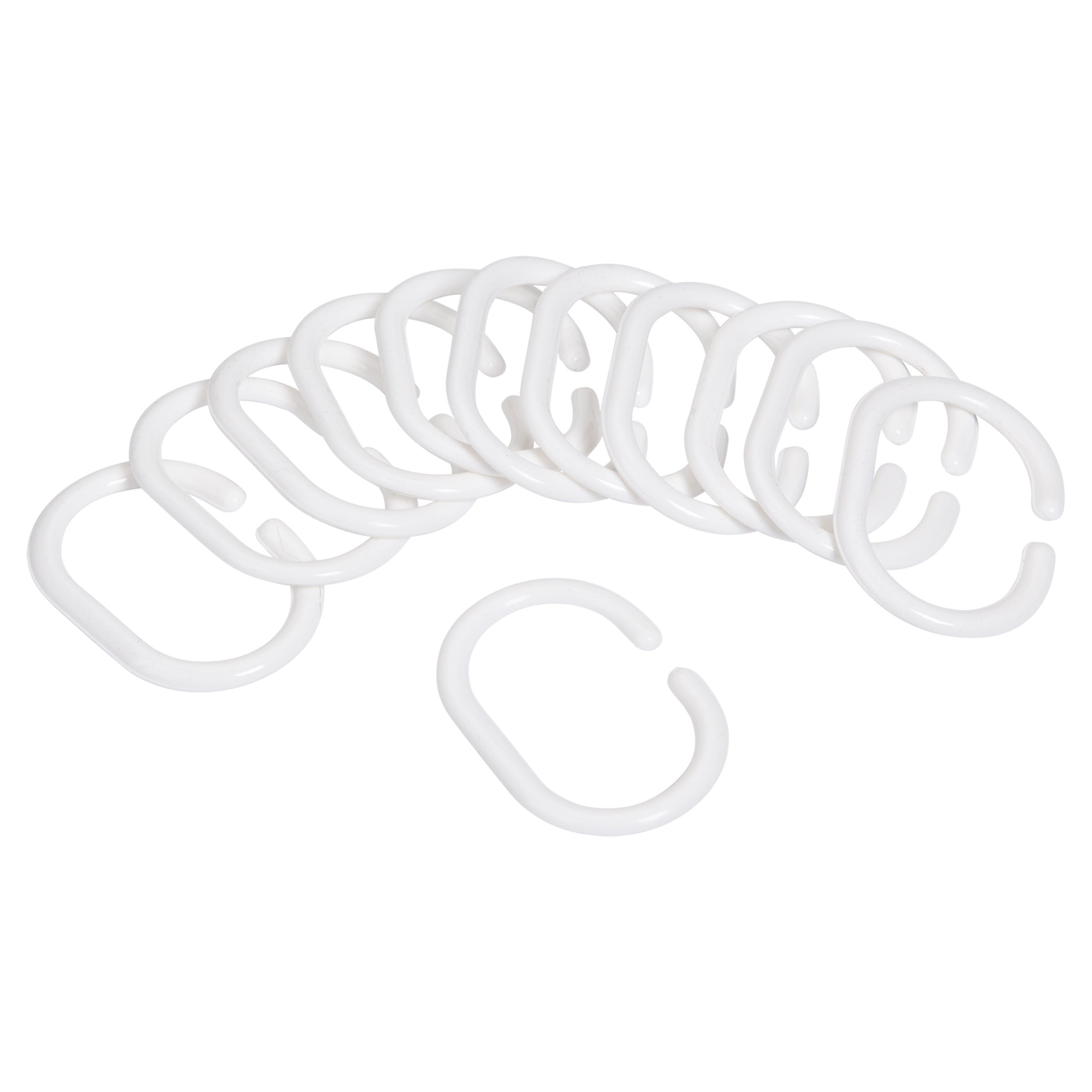 moderne mat zwarte douchegordijn ringen aan een douchestang