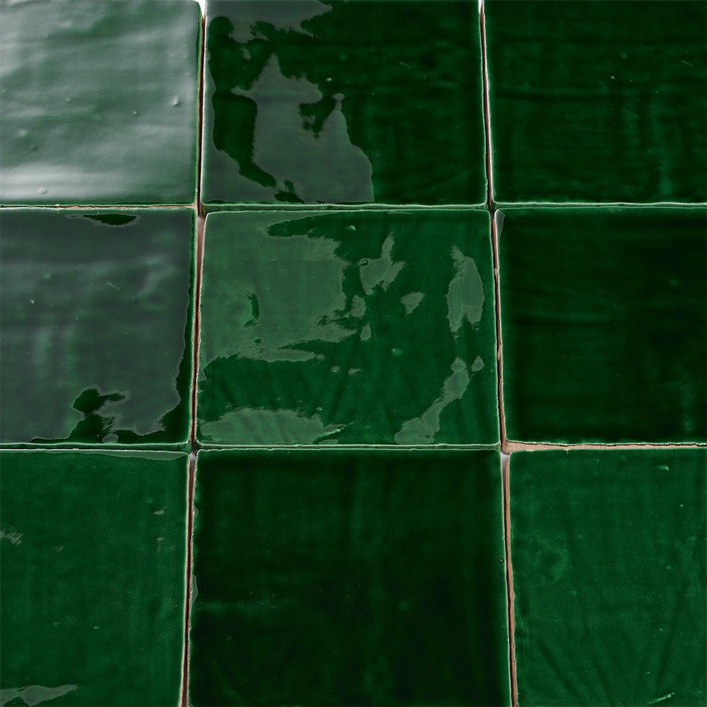 inloopdouche vloer met groen hexagon mozaiek