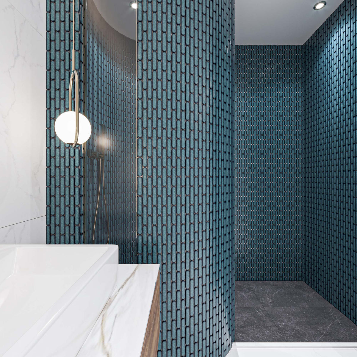 voordelige grijze vloertegels in een moderne badkamer