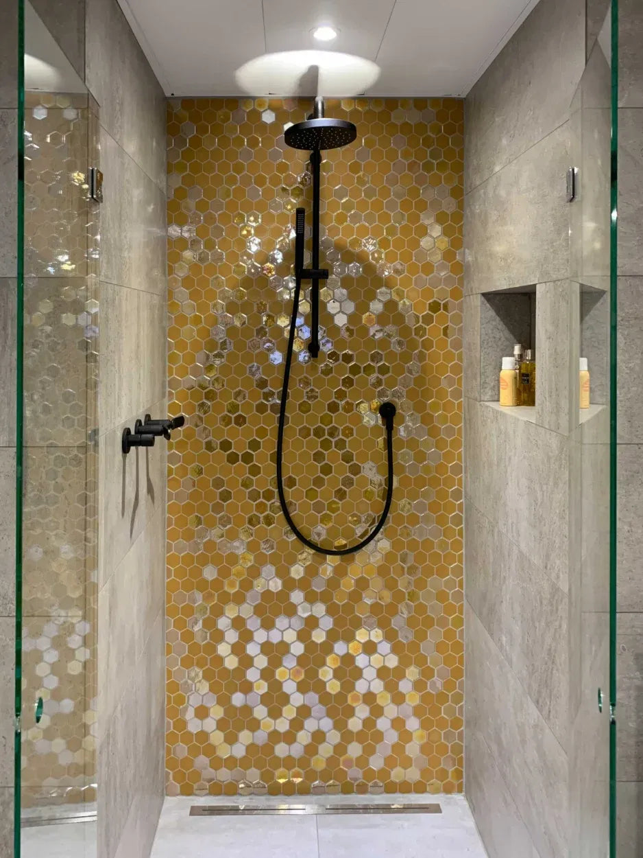 The Mosaic Factory Amsterdam Mozaiek Tegel Vierkant - Mustard Matt Glossy - Mozaiektegel.com