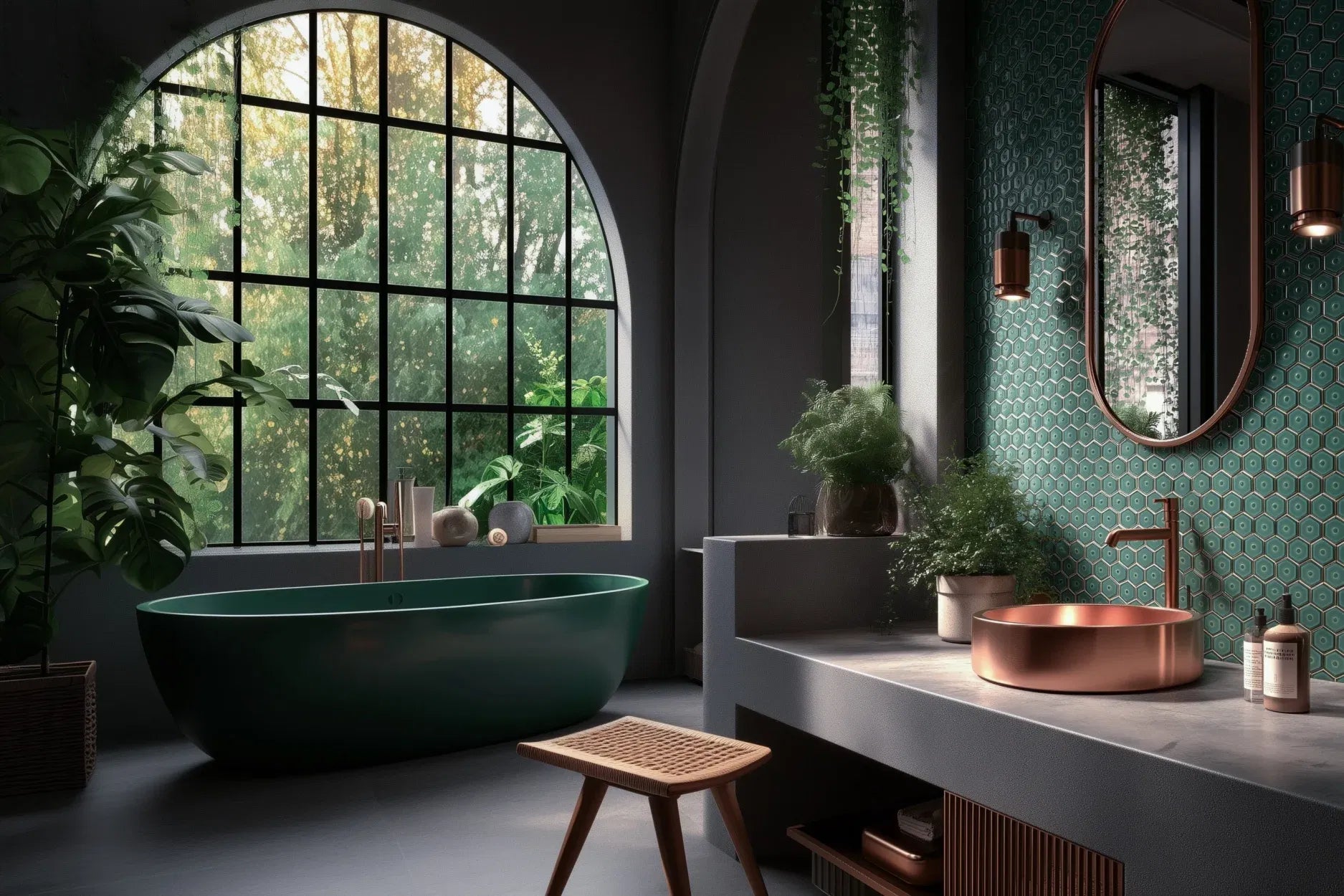 The Mosaic Factory Amsterdam Mozaiek Tegel Vierkant - Forest Green Glossy - Mozaiektegel.com