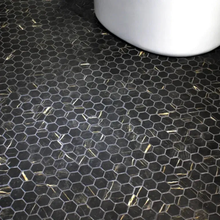 The Mosaic Factory Amsterdam Mozaiek Tegel Vierkant - Nero Marble Print Matt - Mozaiektegel.com