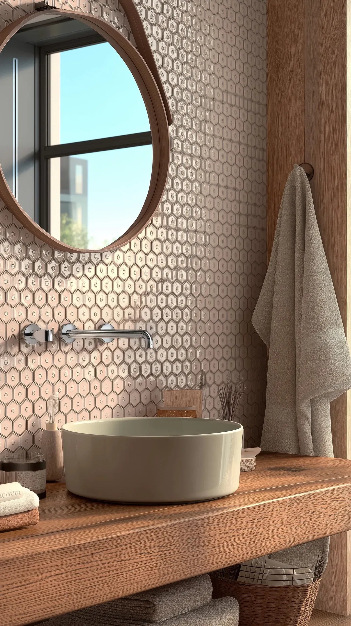 The Mosaic Factory Amsterdam Mozaiek Tegel Vierkant - Café Latte Glossy - Mozaiektegel.com
