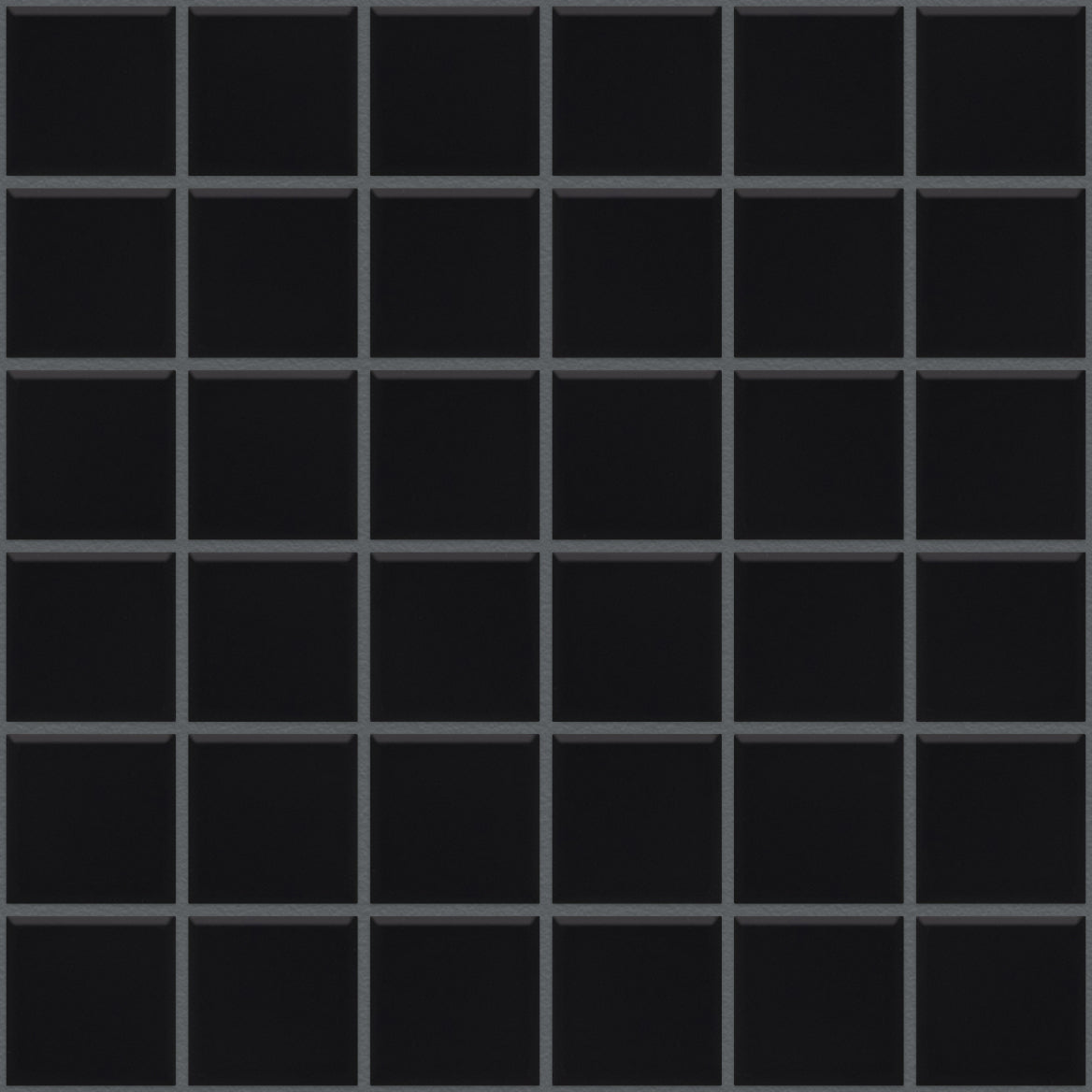 The Mosaic Factory Barcelona Mozaiek Tegel Vierkant - Zwart Porselein Geglazuurd 309x309 mm, voeg antracite