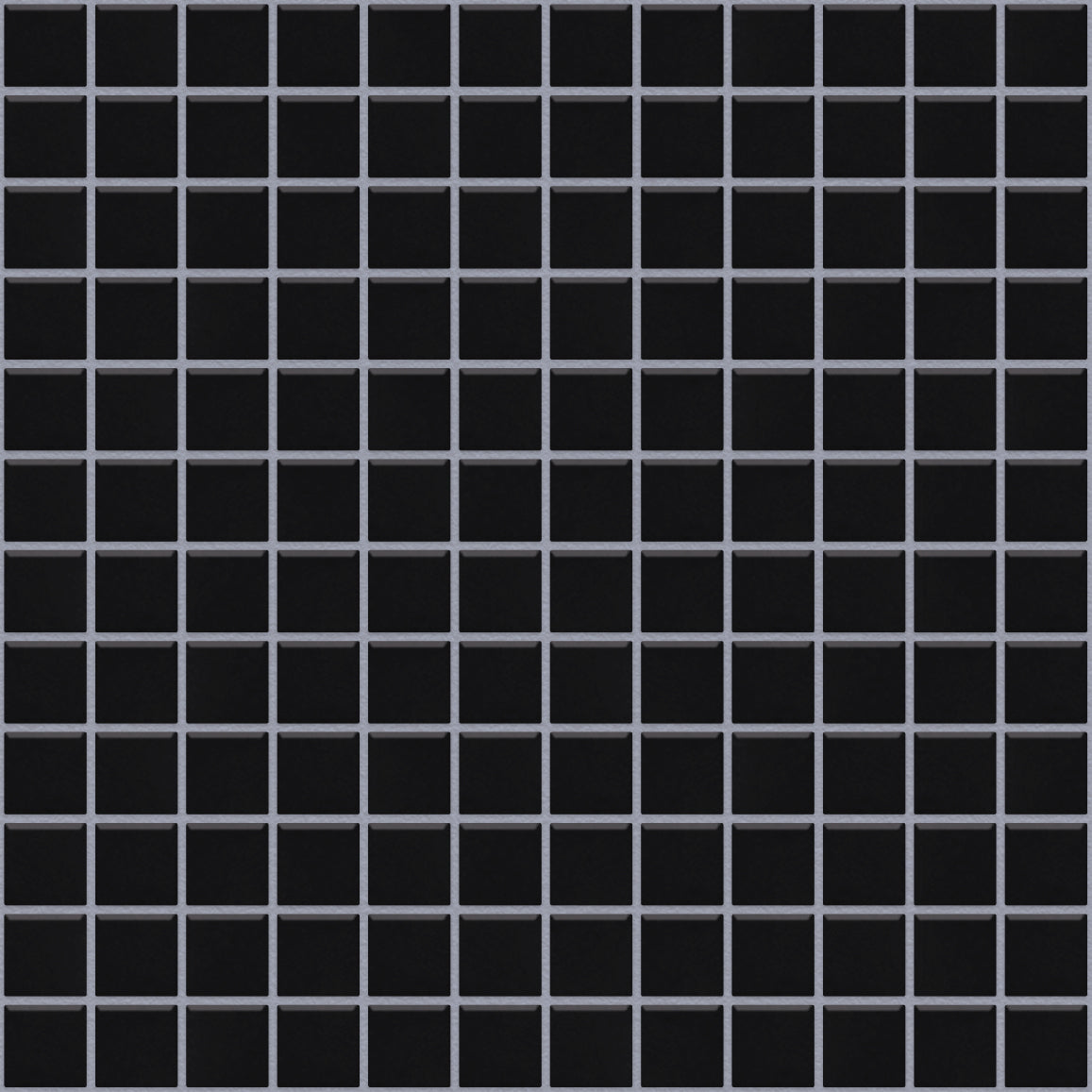 The Mosaic Factory Barcelona Mozaiek Tegel Vierkant - Zwart Porselein Geglazuurd 300x300 mm, voeg artic grey