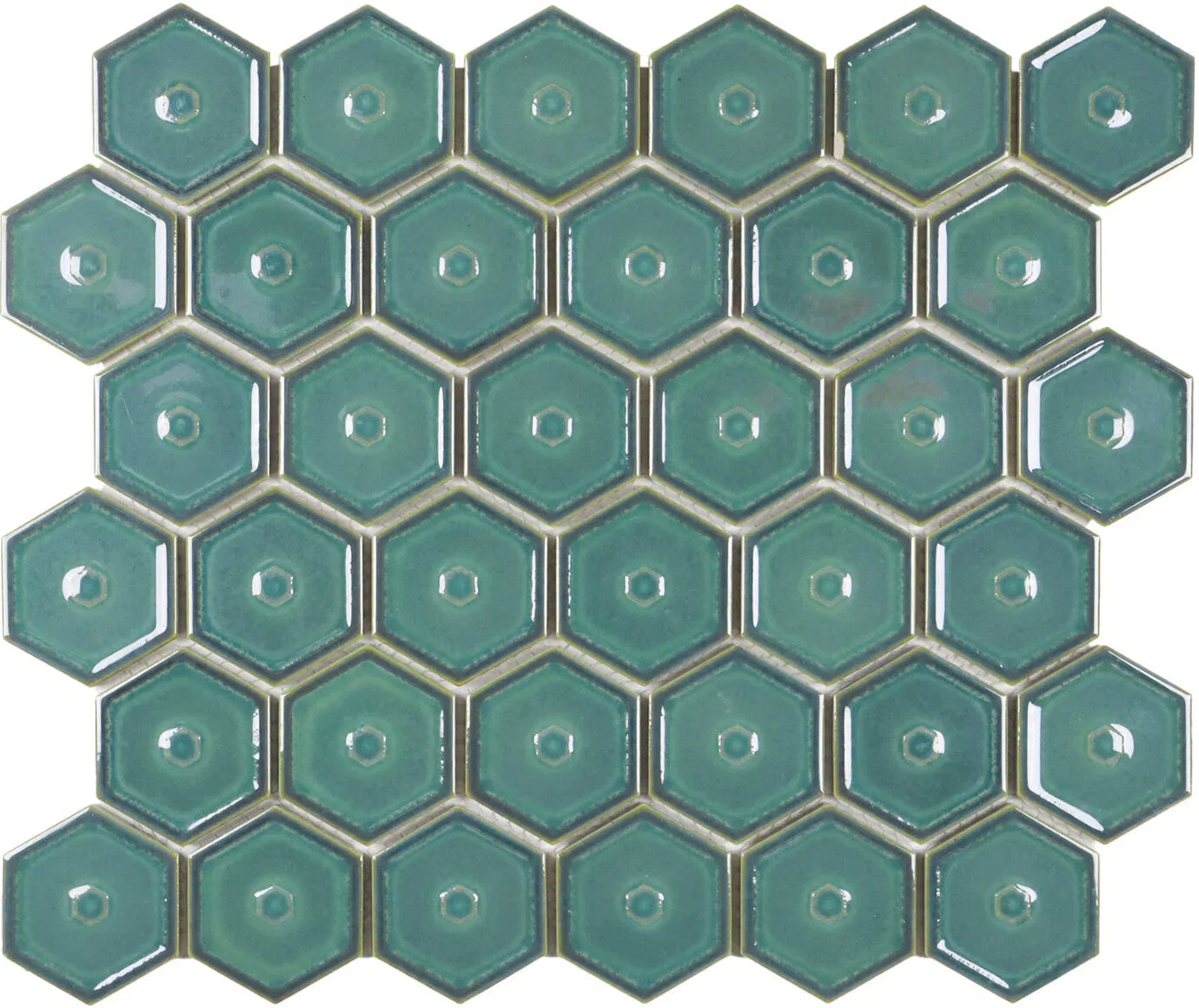 The Mosaic Factory Amsterdam Mozaiek Tegel Vierkant - Forest Green Glossy - Mozaiektegel.com