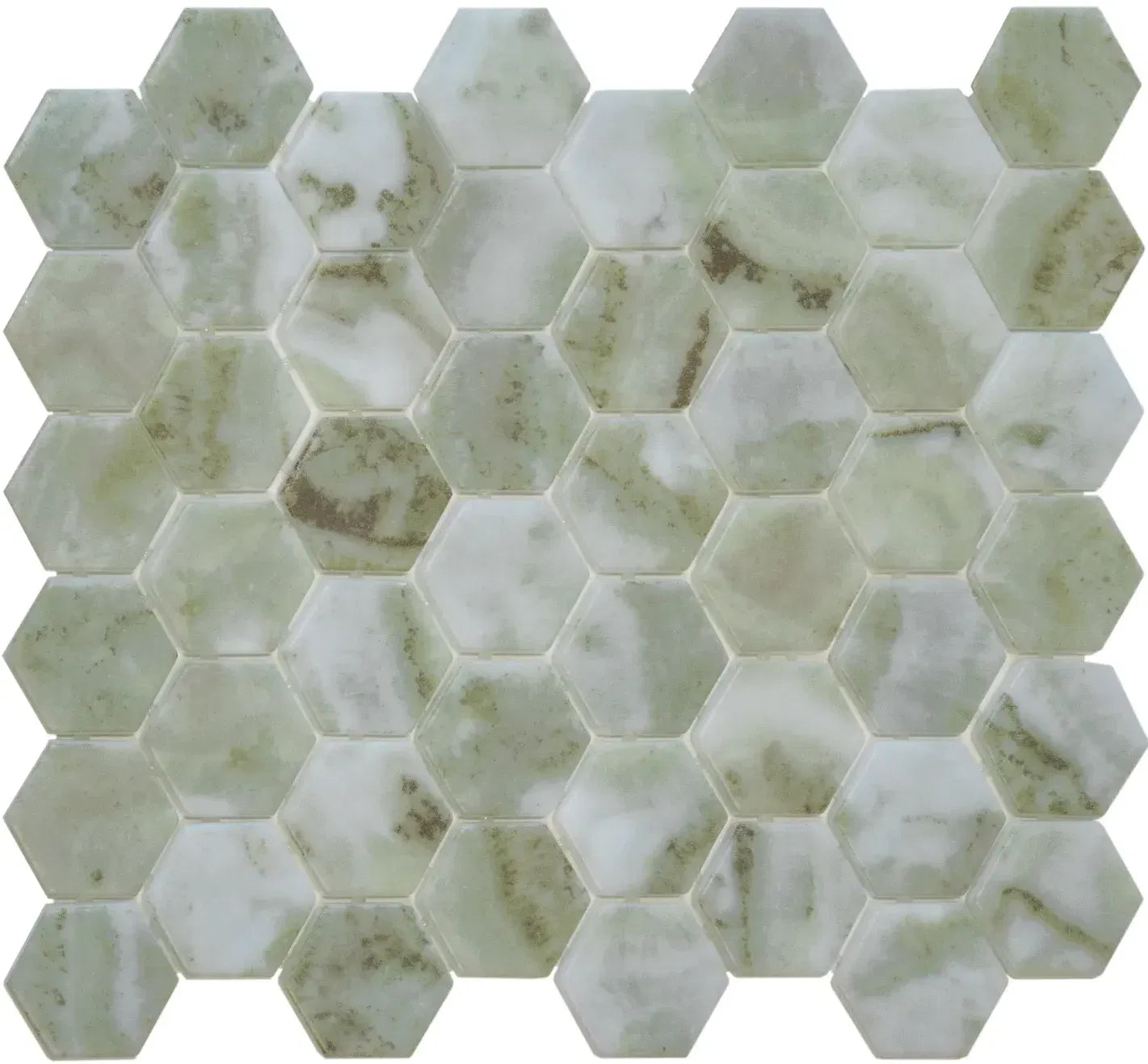 The Mosaic Factory Amsterdam Mozaiek Tegel Vierkant - Verde Marble Print Matt - Mozaiektegel.com