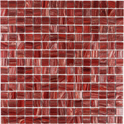The Mosaic Factory Amsterdam Mozaiek Tegel Vierkant - Wine Red Golden Vein - Mozaiektegel.com