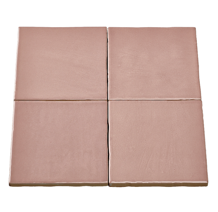 DTG Handvorm Zin Berry Terra Tegel 10x10 cm | Per stuk - Mozaiektegel.com