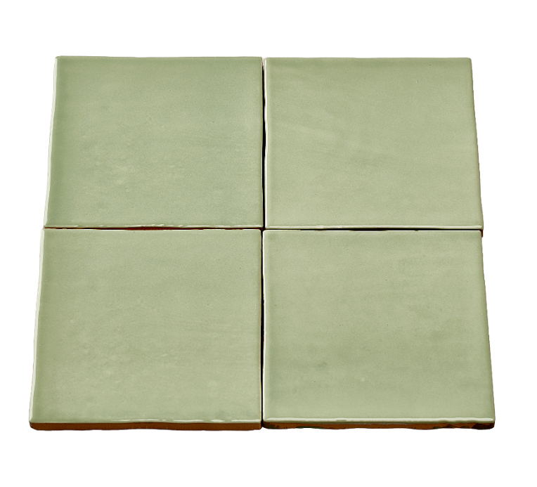 DTG Handvorm Zin Green Tegel 10x10 cm | Groen | Per stuk - Mozaiektegel.com