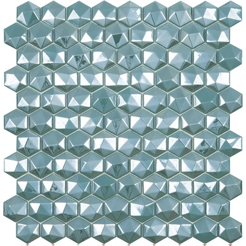 Terre d'Azur Glass Hexagone Turquoise 3,5x3,5 cm (31,7x30,7cm)
