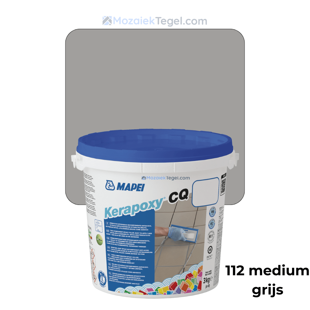 Mapei | Kerapoxy Easy Design | 112 Medium Grijs | Voegmiddel - Mozaiektegel.com