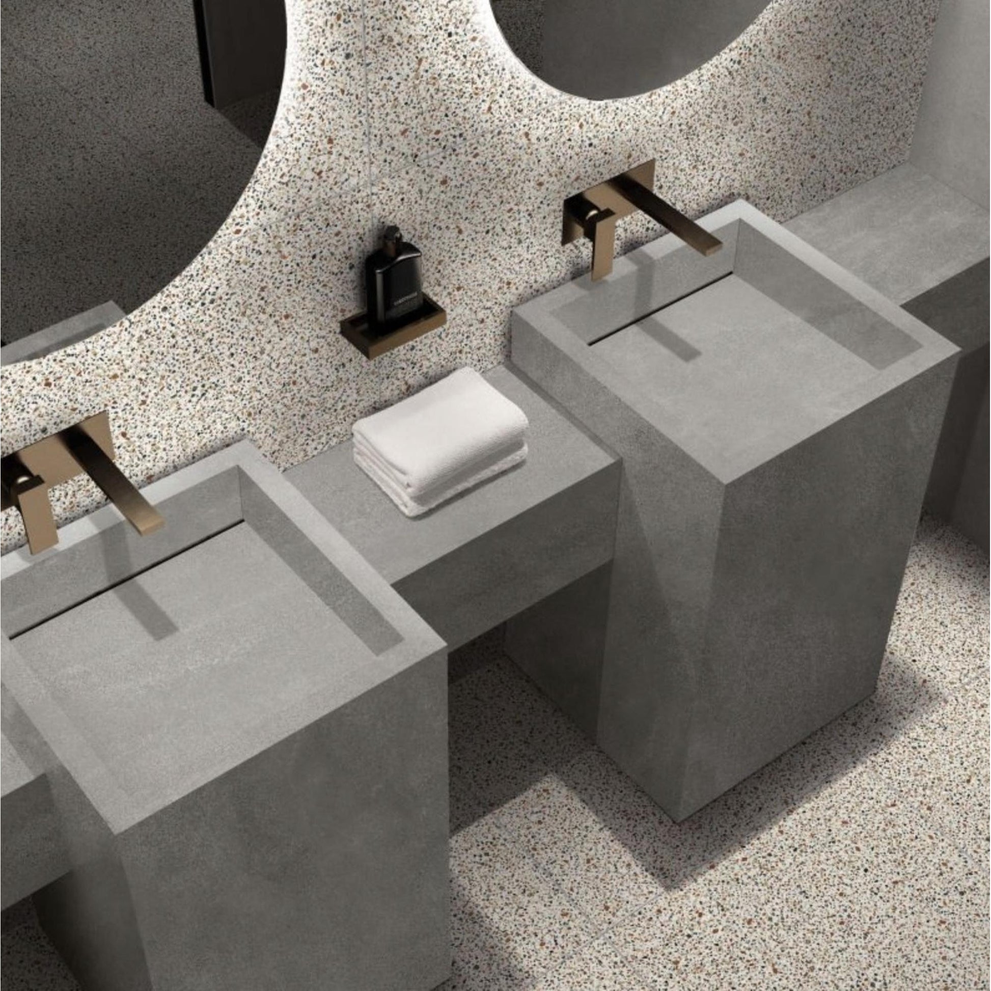 Abk Imoker Blend 005828 Vloertegel 900X900 Dot.Multiwhite 9mm Mat Ret.R10 - Mozaiektegel.com