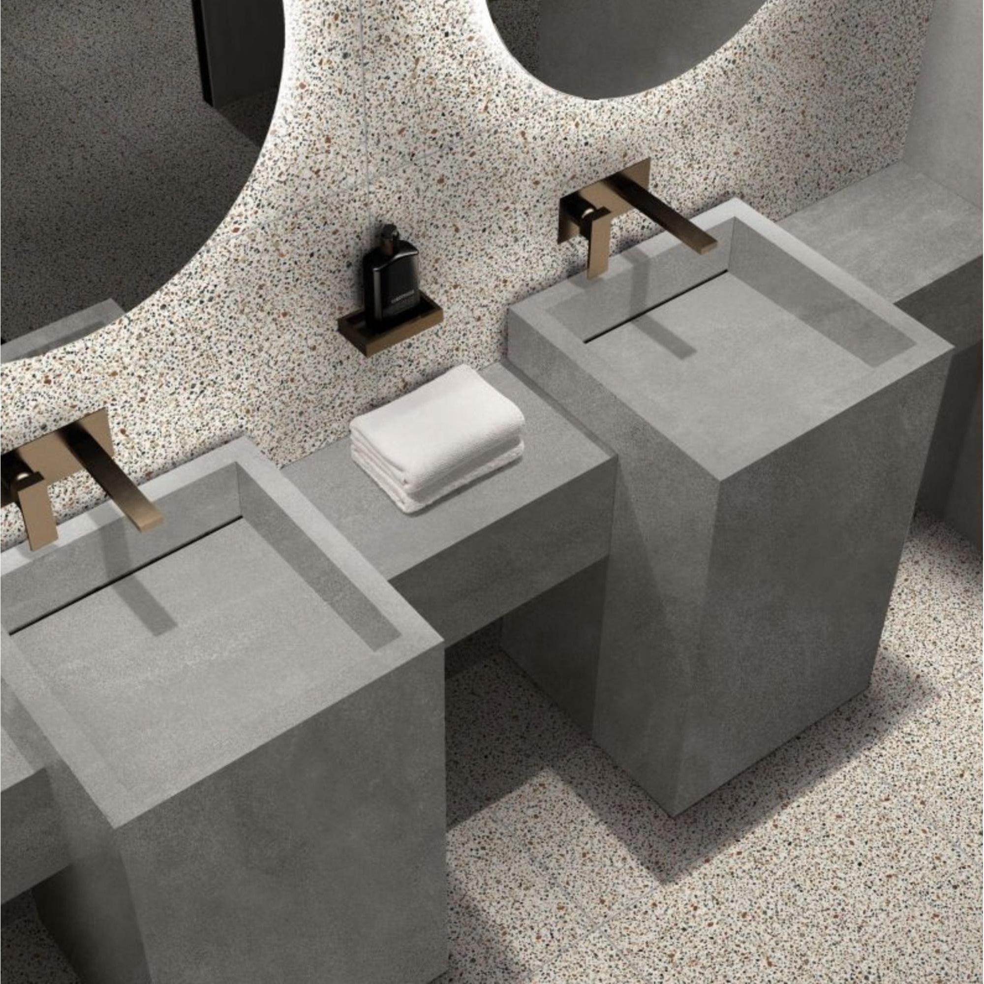 Abk Imoker Blend 005828 Vloertegel 900X900 Dot.Multiwhite 9mm Mat Ret.R10 - Mozaiektegel.com