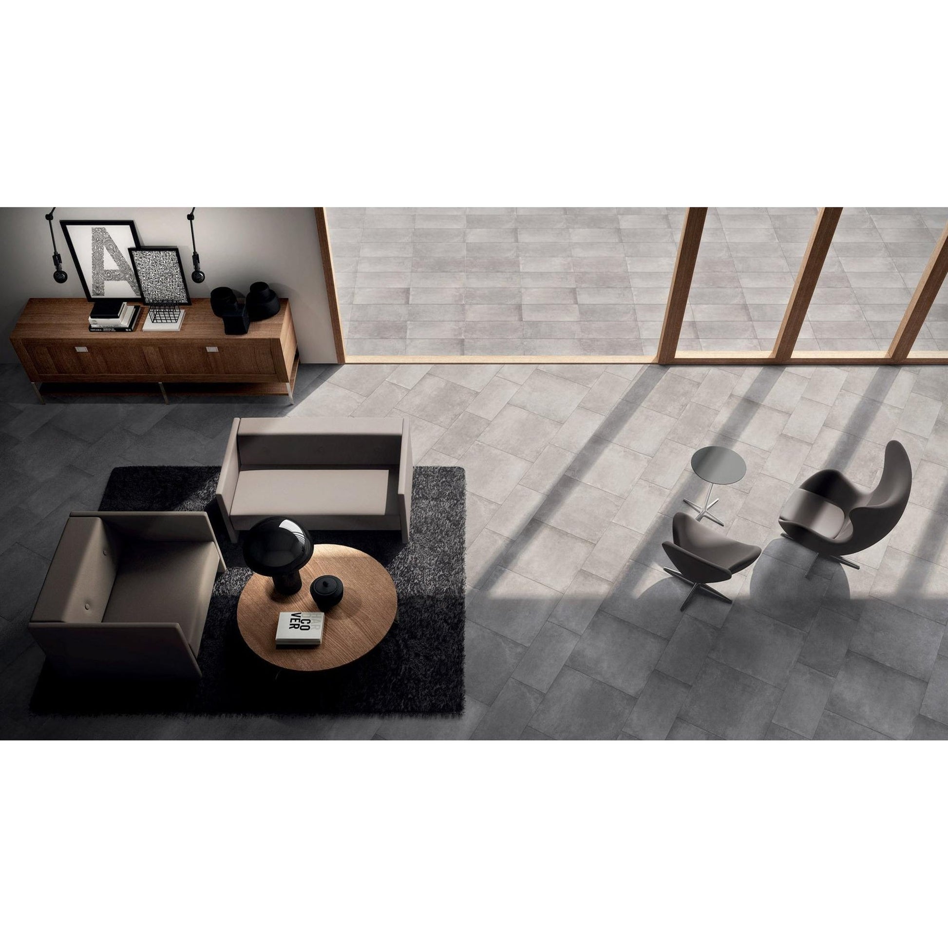 Abk Imoker Docks DKR03200 Vloertegel 300X600 Black 9mm Mat Ret.R9 - Mozaiektegel.com