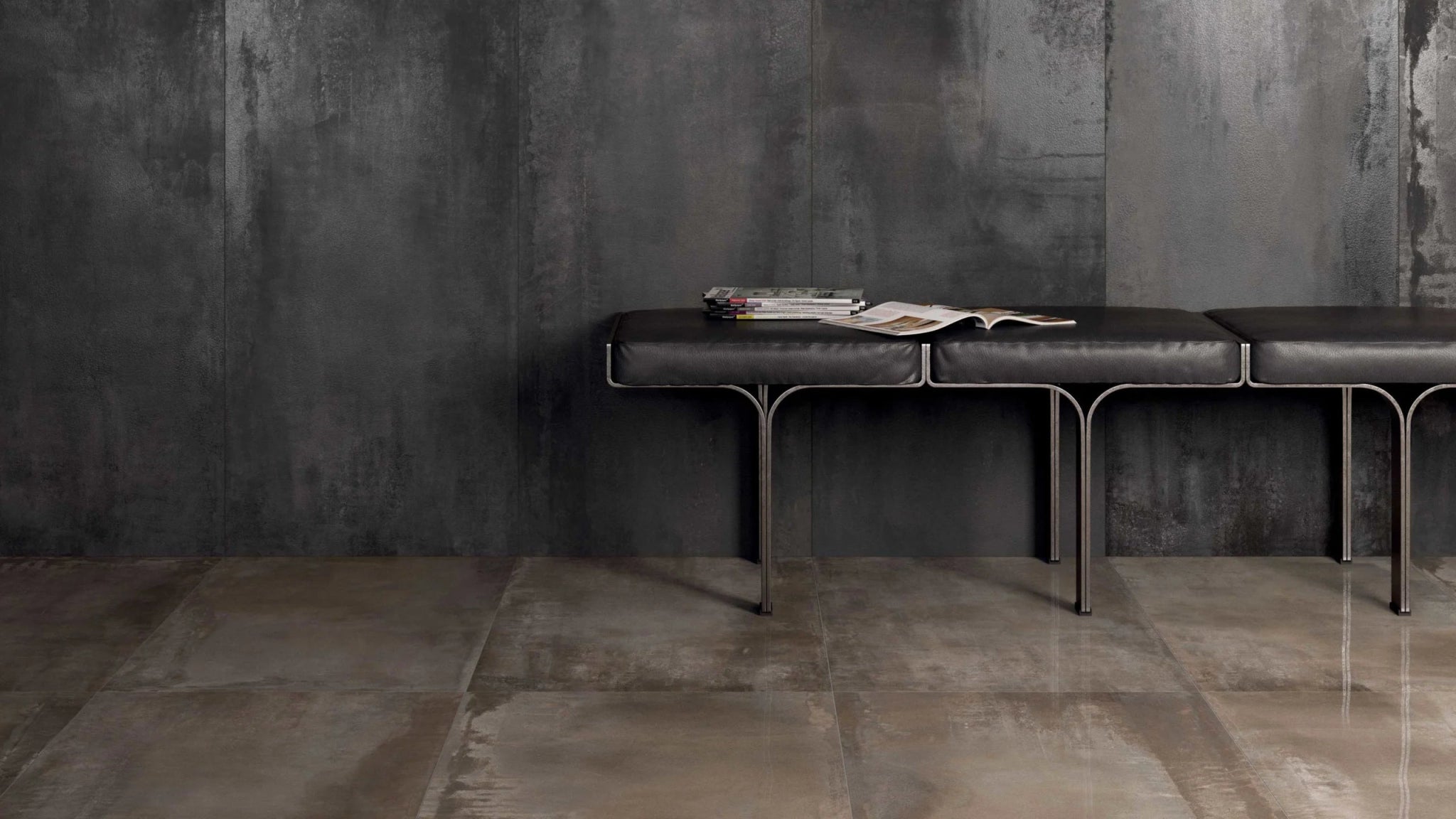 Abk Imoker Interno 9 I9L01250 Vloertegel 600X600 Mud 9mm Glans Ret. - Mozaiektegel.com