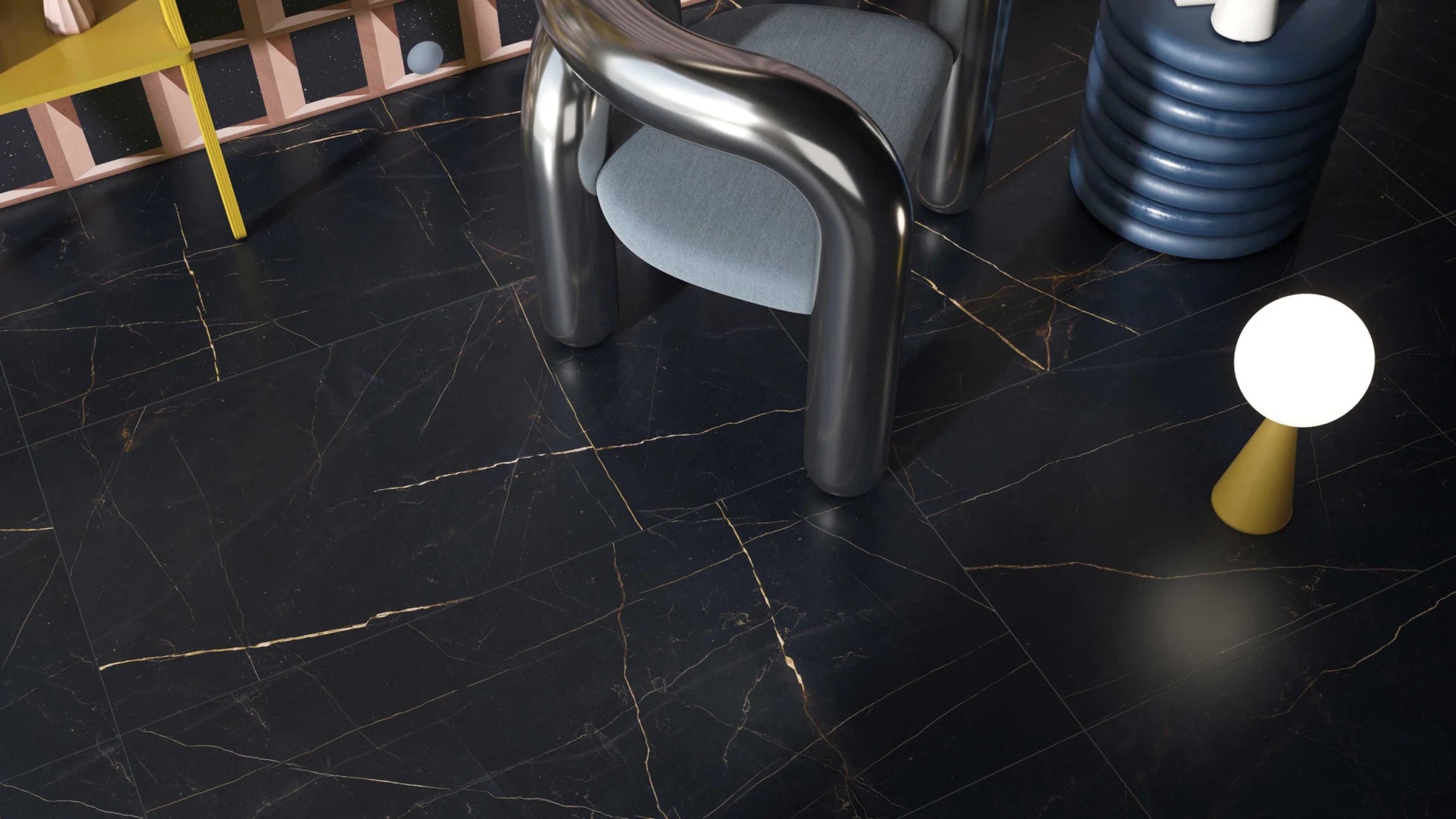 ABK Imoker Sensi Vloertegel 1200X1200 Precious Black 8,5mm Glans - Mozaiektegel.com