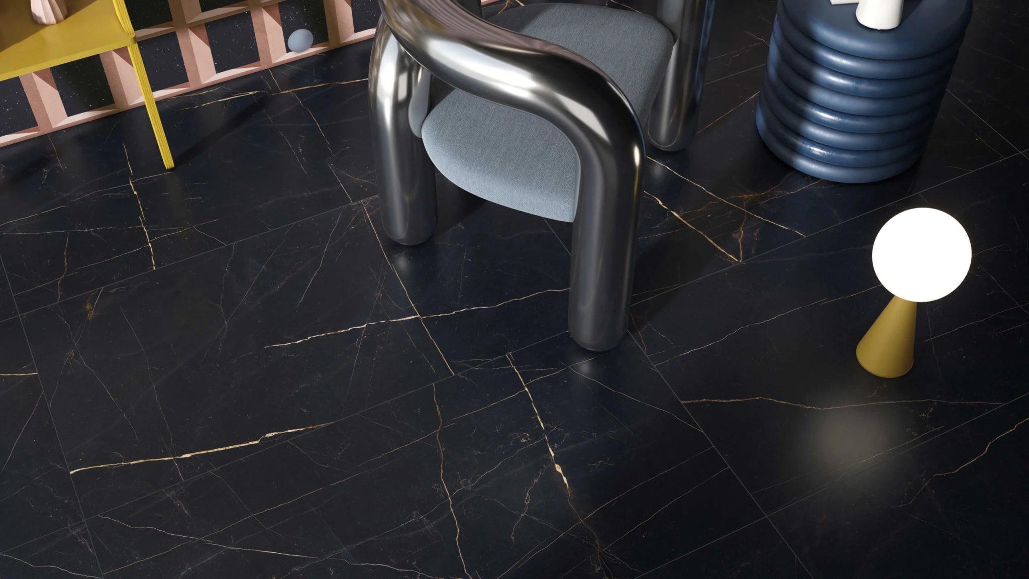 ABK Imoker Sensi Vloertegel 1200X1200 Precious Black 8,5mm Glans - Mozaiektegel.com