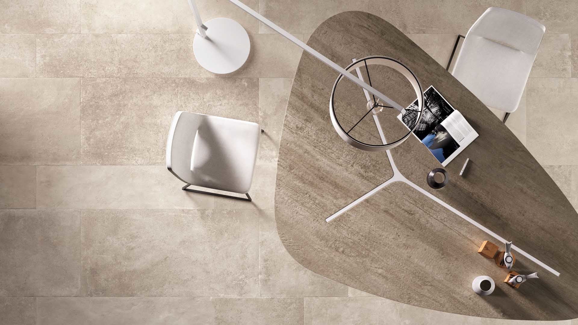 Abk Imoker Unika UKR01100 Vloertegel 600X600 Ecru 9mm Mat Ret.R10 - Mozaiektegel.com