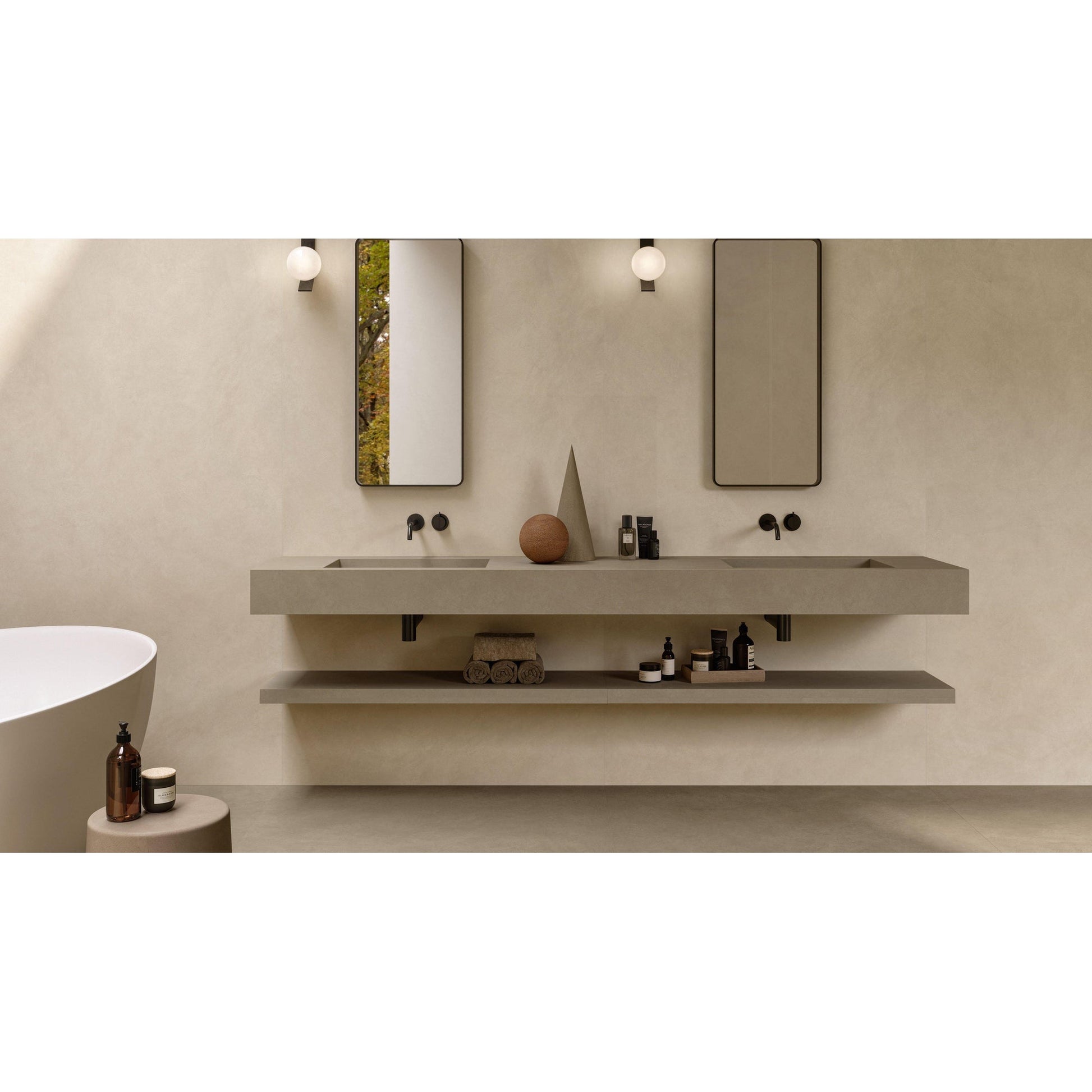 Atlas Concorde 3D Wall Carve A571 wandtegel 40x80cm 8,5mm mat rect. squares ivory - Mozaiektegel.com