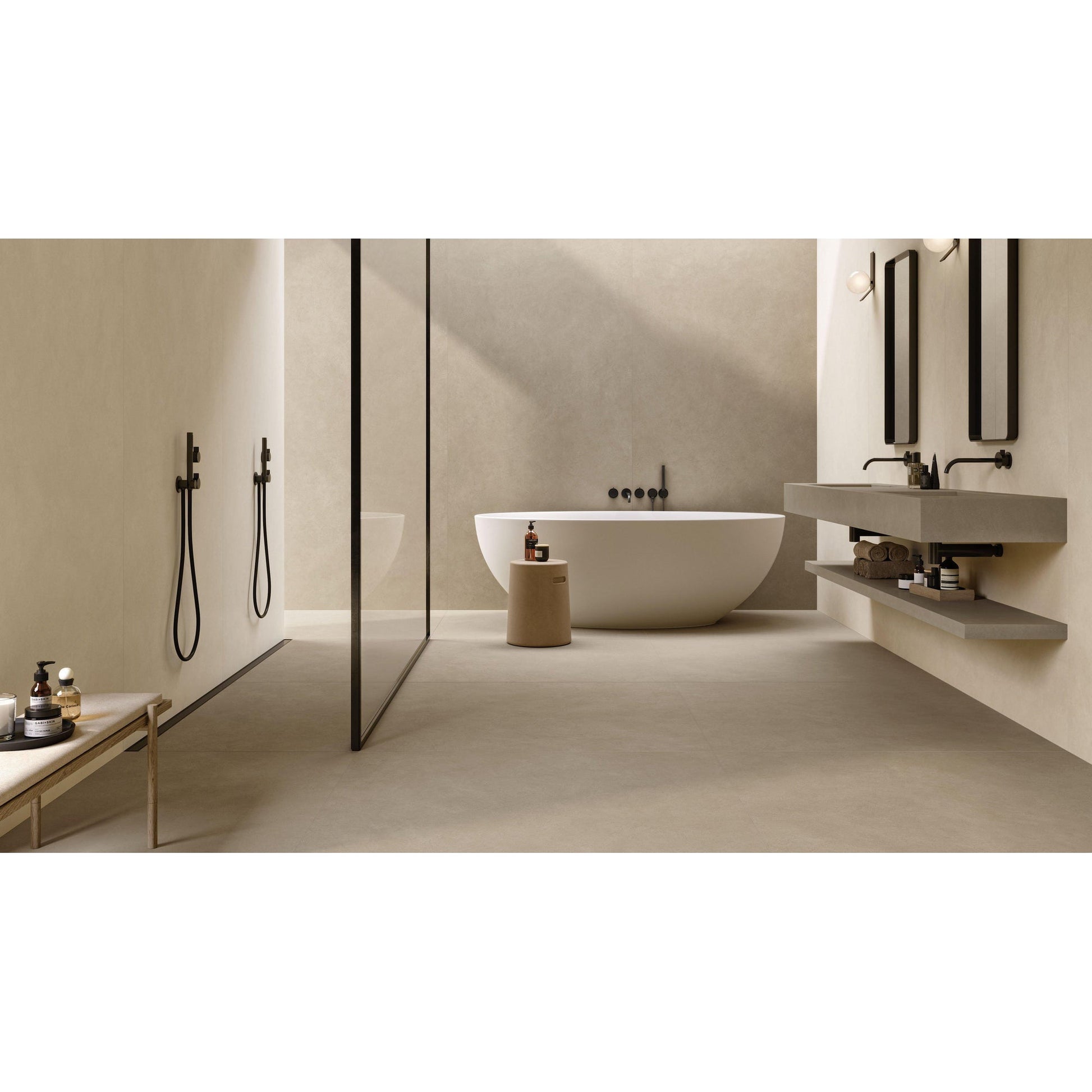 Atlas Concorde 3D Wall Carve A574 wandtegel 40x80cm 8,5mm mat rect. chisel ivory - Mozaiektegel.com