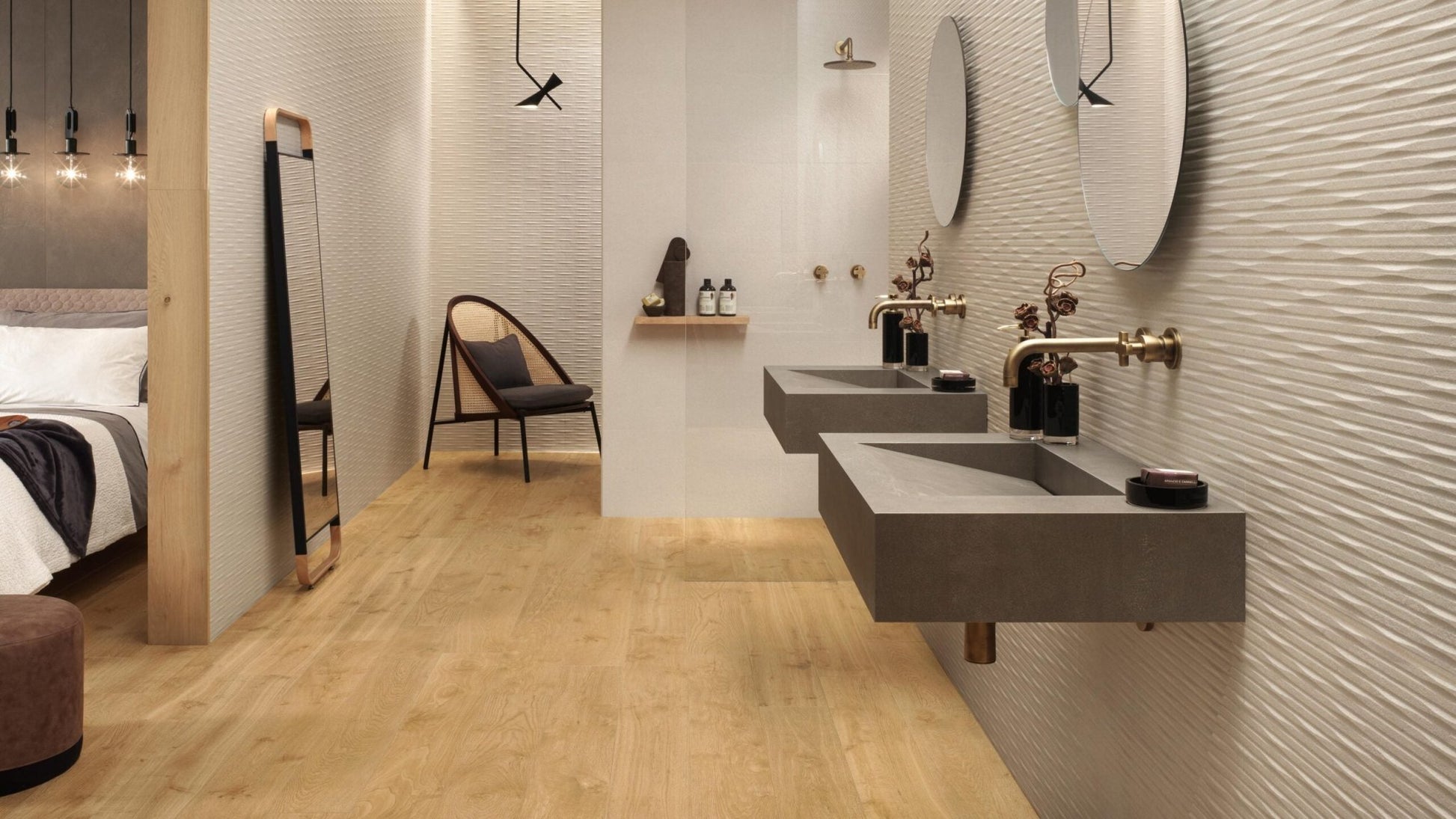 Atlas Concorde 3D Wall Carve A577 wandtegel 40x80cm 8,5mm mat rect. whittle ivory - Mozaiektegel.com