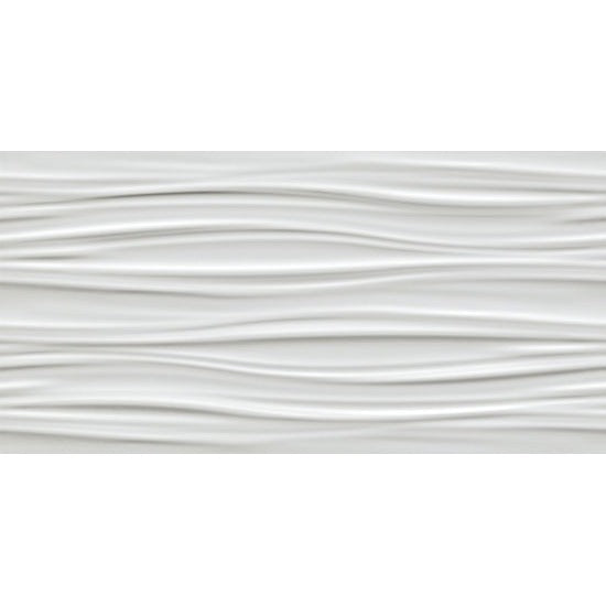 Atlas Concorde 3D Wall Design 8SBW wandtegel 40x80cm 10mm mat rect. ribbon white - Mozaiektegel.com