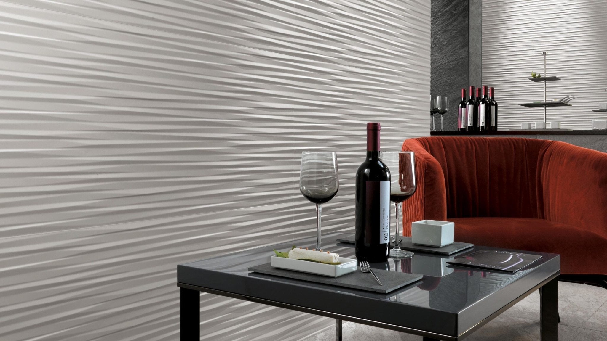 Atlas Concorde 3D Wall Design A6BJ wandtegel 50x120cm 11mm mat rect.ultra blade white - Mozaiektegel.com