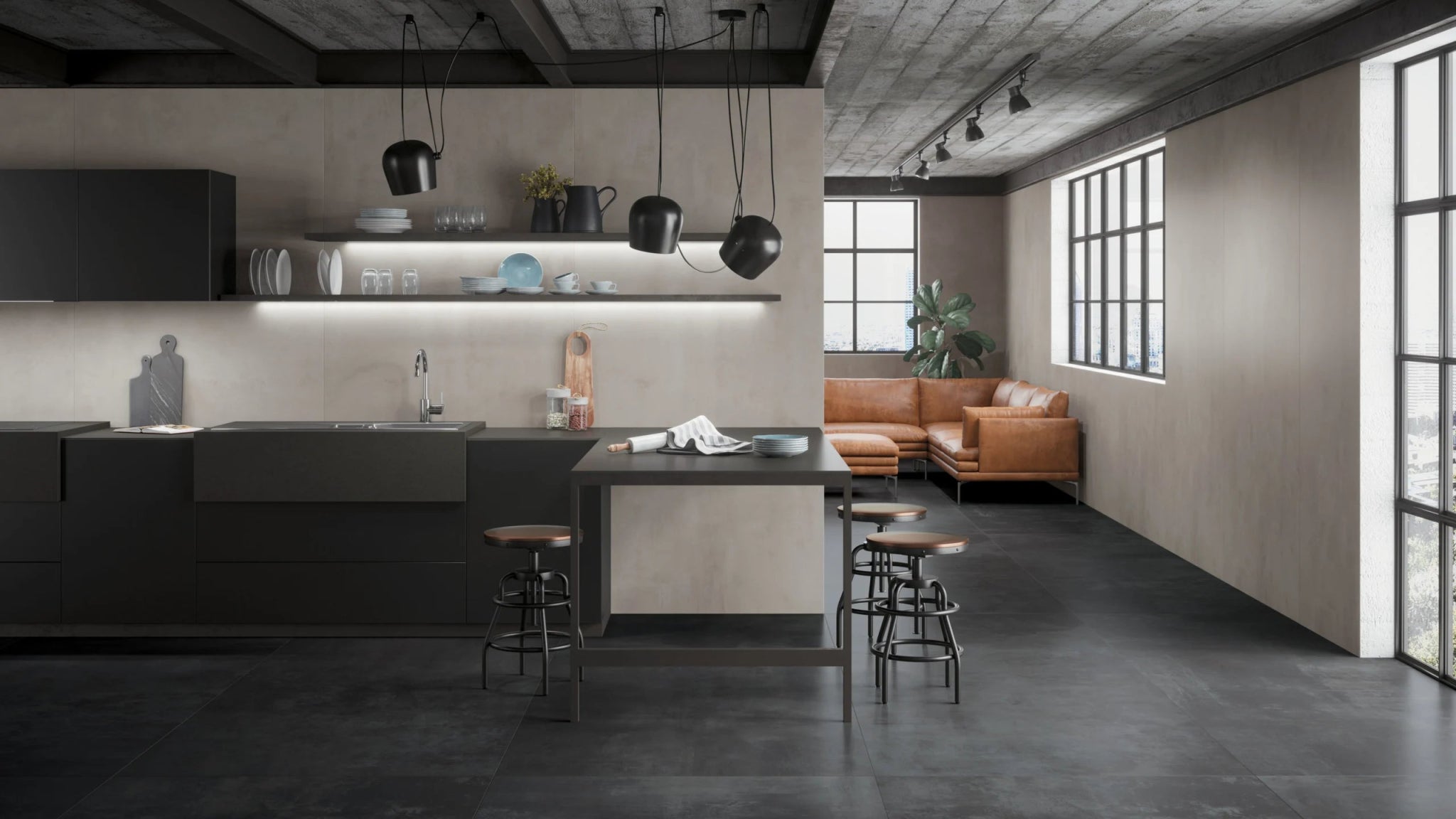 Atlas Concorde Boost A0MS vloertegel 60x120cm 9mm mat ret.R10 tarmac - Mozaiektegel.com