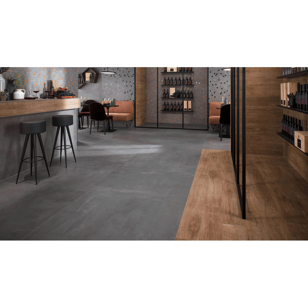 Atlas Concorde Boost AMH6 vloertegel 60x60cm 9mm mat rect. R10 smoke - Mozaiektegel.com