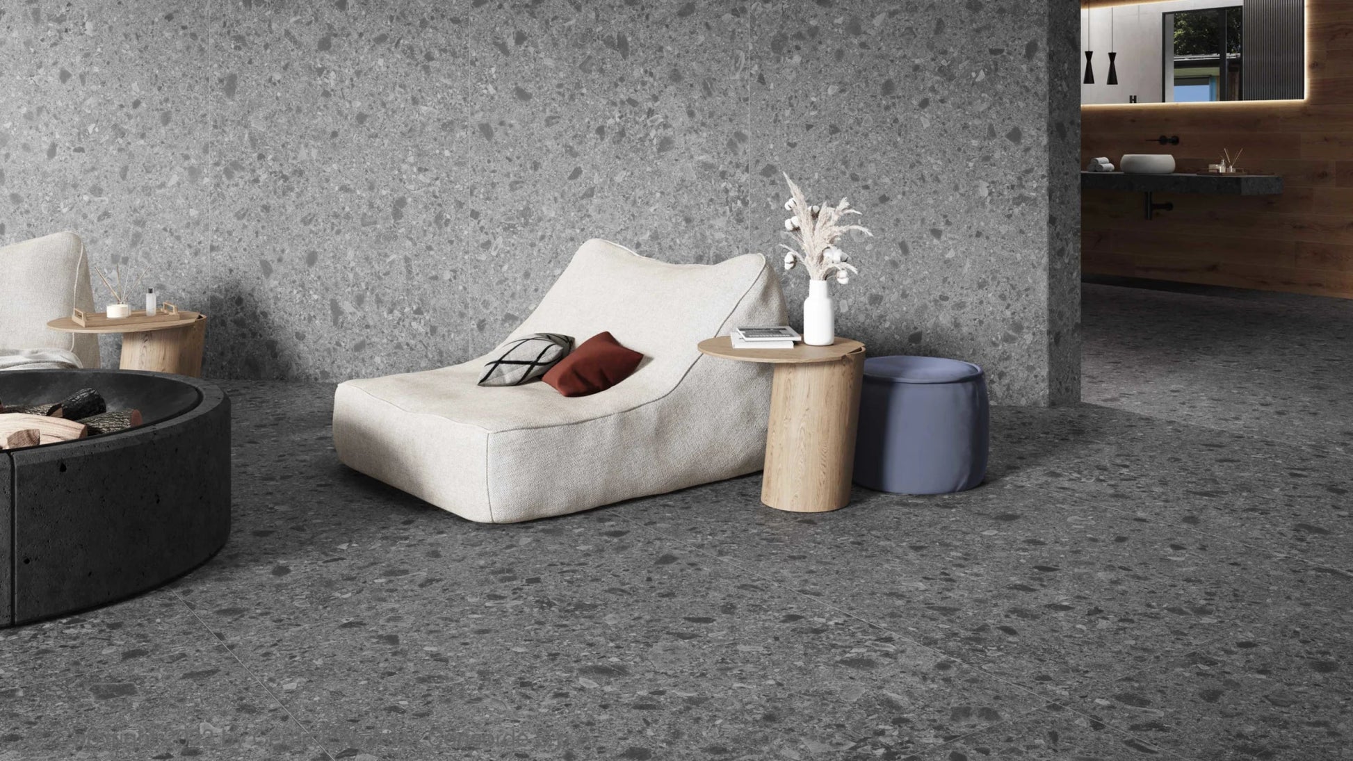 Atlas Concorde Boost Mix A80N vloertegel 60x60cm 9mm mat rect. R10 smoke - Mozaiektegel.com