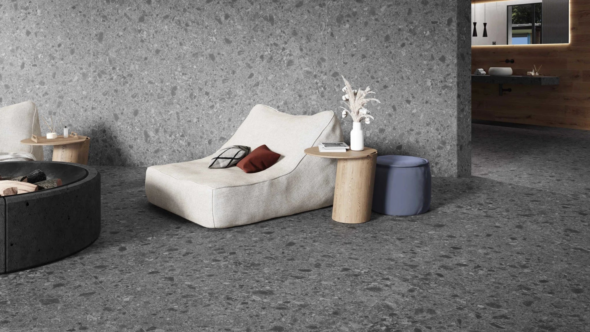 Atlas Concorde Boost Mix A80N vloertegel 60x60cm 9mm mat rect. R10 smoke - Mozaiektegel.com