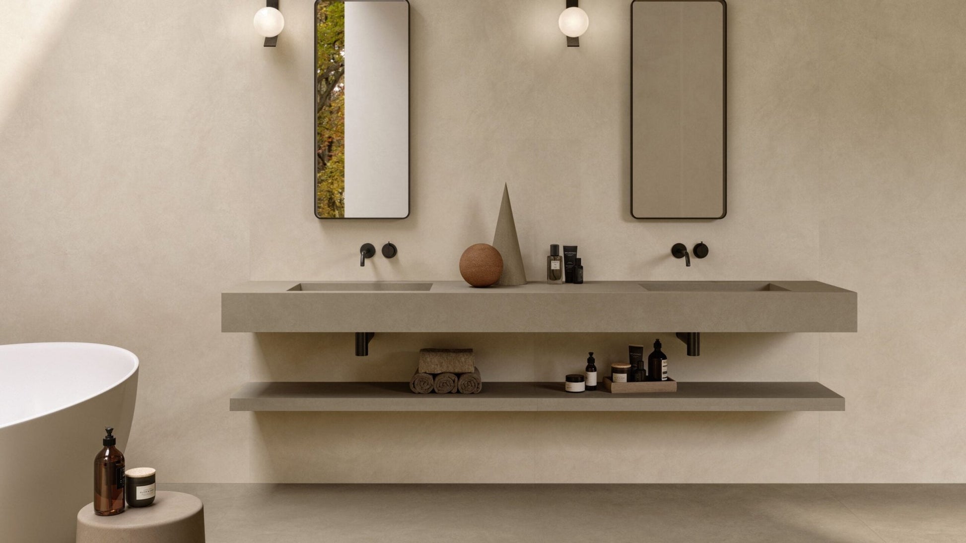 Atlas Concorde Boost Natural A64V wandtegel 50x120cm 8,5mm mat rect. kaolin - Mozaiektegel.com