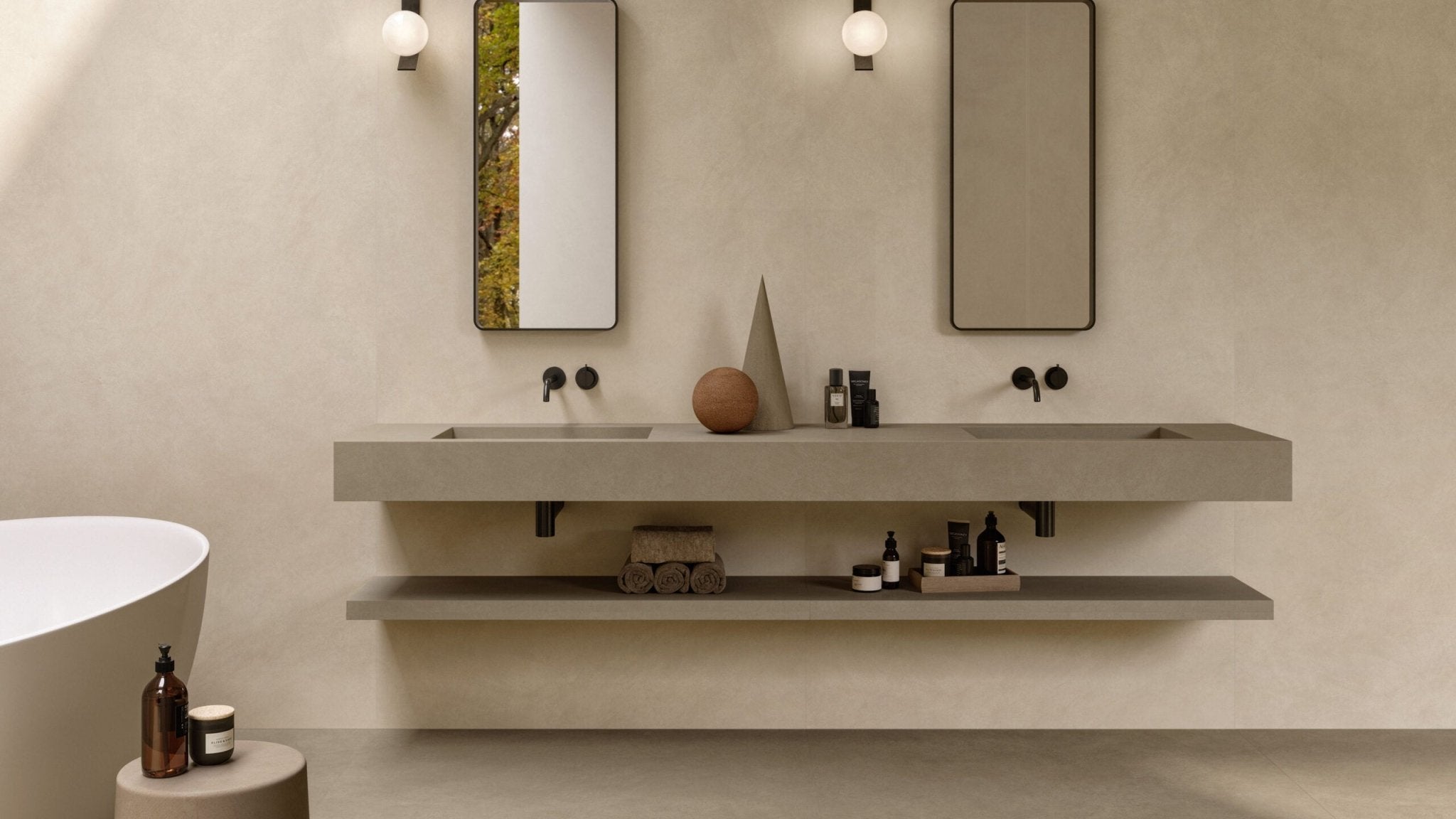 Atlas Concorde Boost Natural A64V wandtegel 50x120cm 8,5mm mat rect. kaolin - Mozaiektegel.com