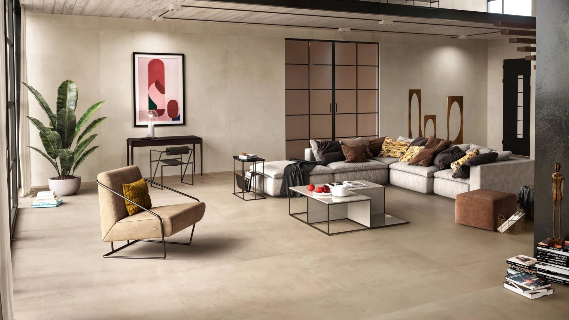 Atlas Concorde Boost Pro A0AF vloertegel 120x120cm 9mm mat rect.R10 ivory - Mozaiektegel.com