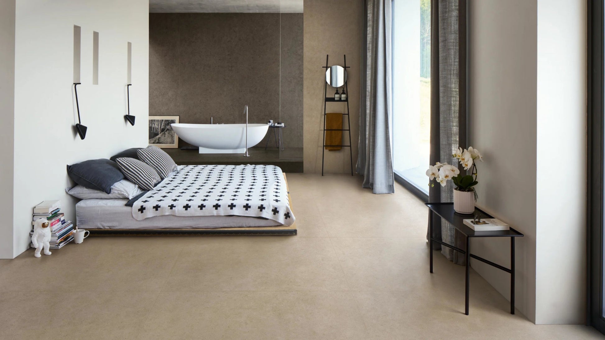 Atlas Concorde Boost Stone A6Q4 vloertegel 60x120cm 9mm mat rect. R10 cream - Mozaiektegel.com