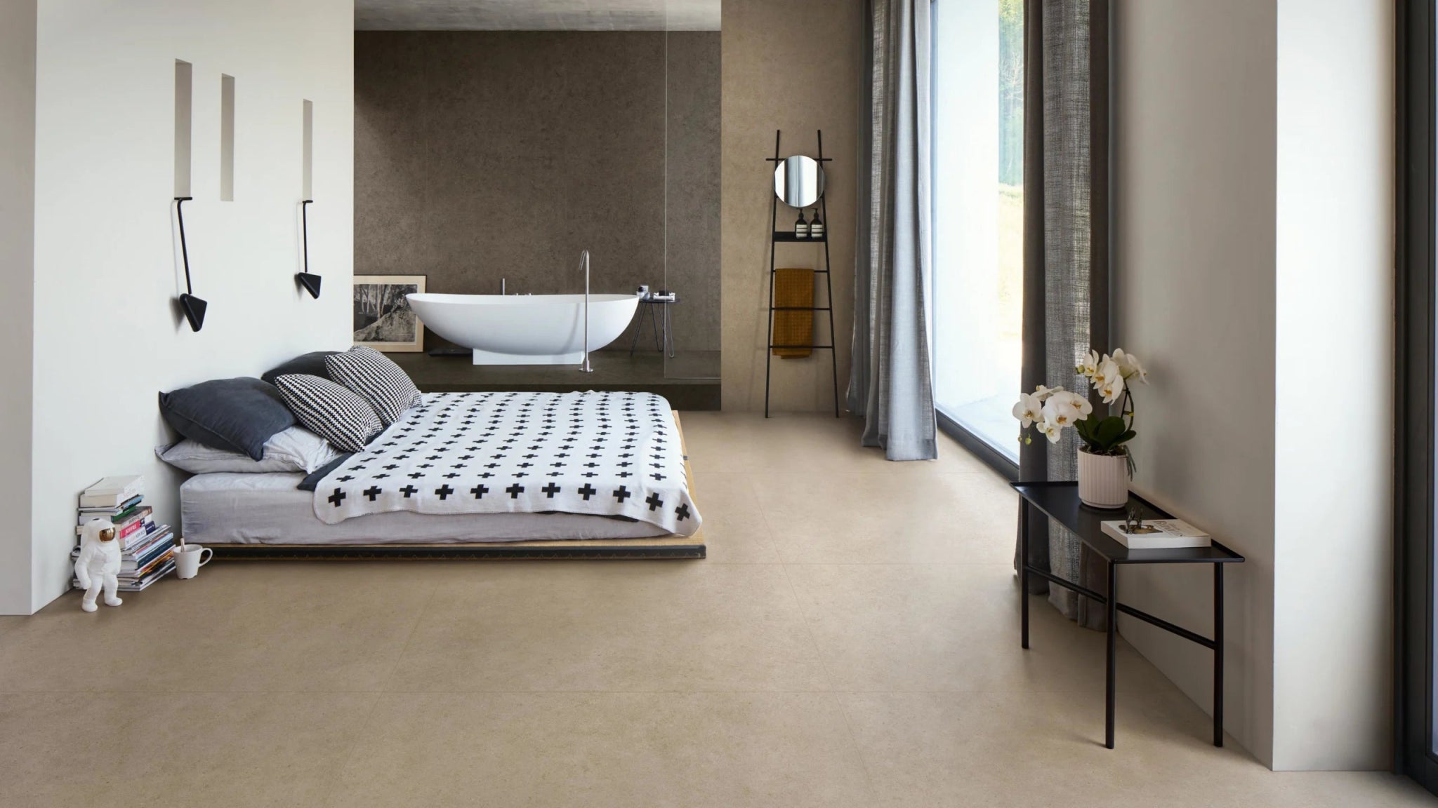 Atlas Concorde Boost Stone A6QU Vloertegel 120X120cm Cream 9Mm Mat Ret.R10 - Mozaiektegel.com