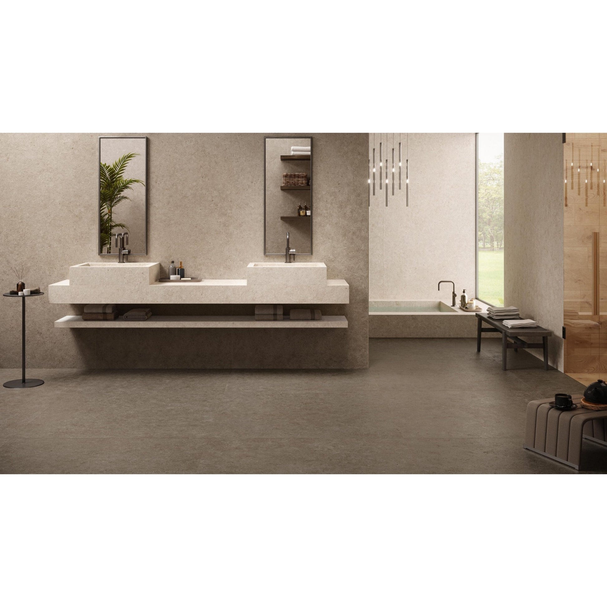 Atlas Concorde Boost Stone A6R1 vloertegel 30X60cm 9mm mat rect. R10 taupe - Mozaiektegel.com