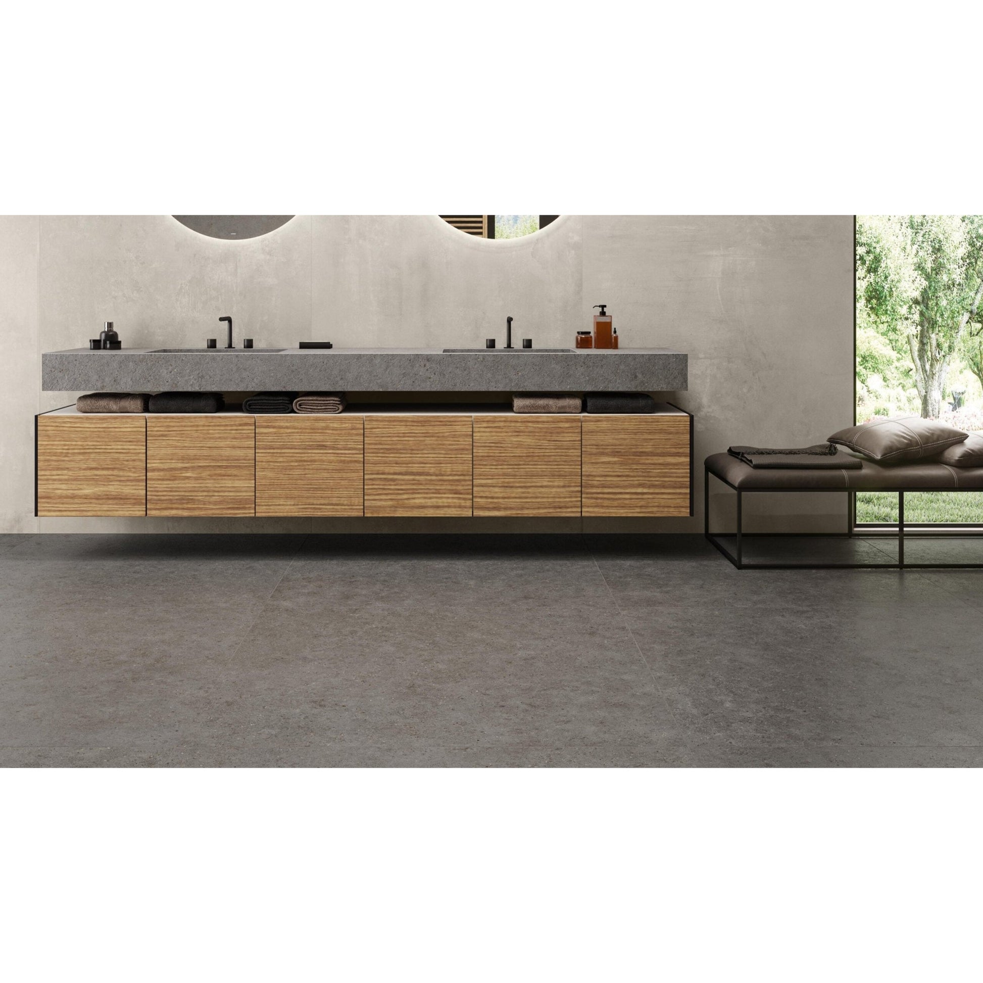 Atlas Concorde Boost Stone A6R4 vloertegel 30X60cm 9mm mat rect. R10 smoke - Mozaiektegel.com