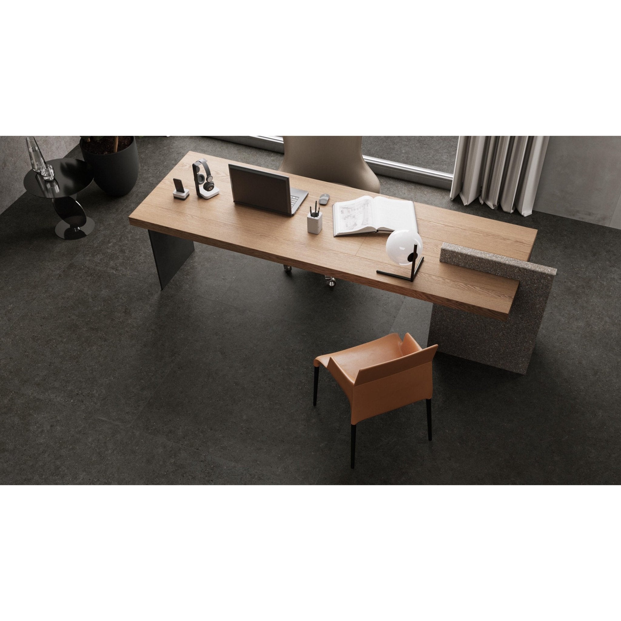 Atlas Concorde Boost Stone A6R6 vloertegel 30X60cm 9mm mat rect. R10 tarmac - Mozaiektegel.com