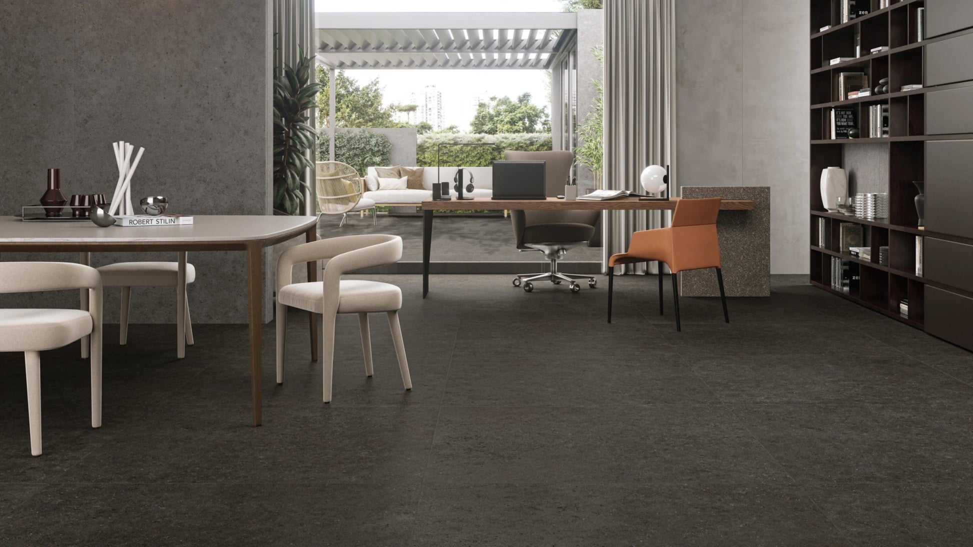 Atlas Concorde Boost Stone A6RP vloertegel 60x60cm 9mm mat rect. R10 tarmac - Mozaiektegel.com