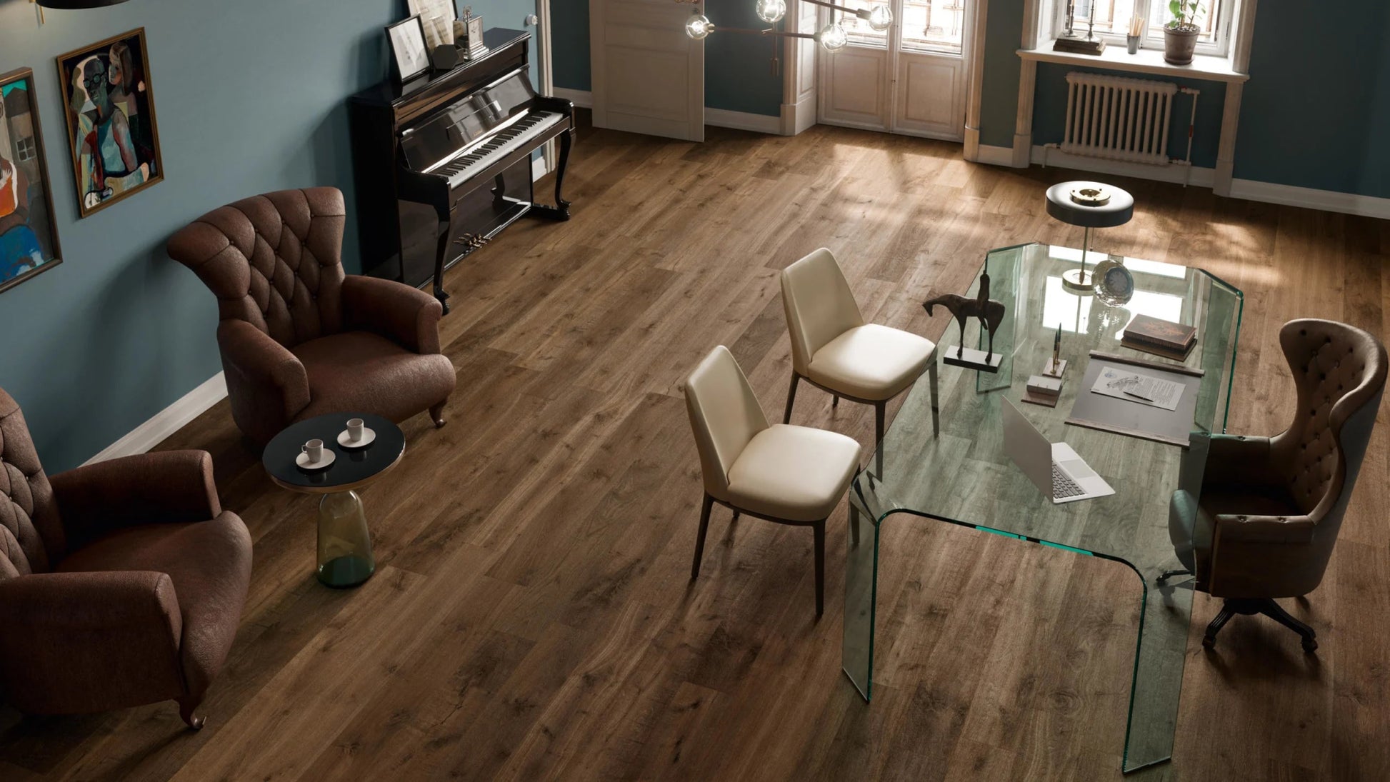 Atlas Concorde Heartwood AL7F vloertegel 20X120cm 9mm mat ret.R10 moka - Mozaiektegel.com