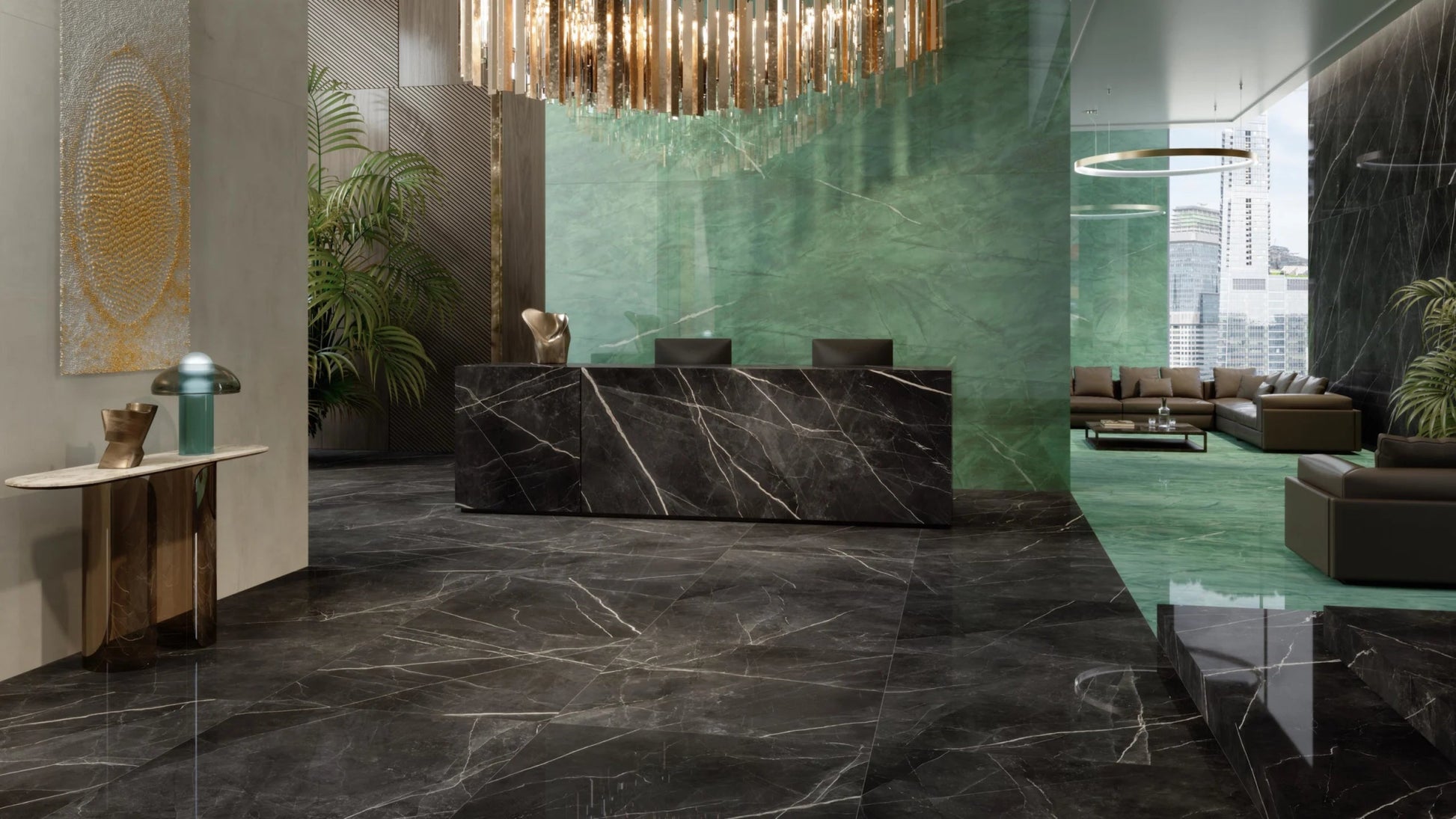 Atlas Concorde Marvel Gala ABKA Vloertegel 120X120cm Exotic Green 9Mm Glans Ret. - Mozaiektegel.com