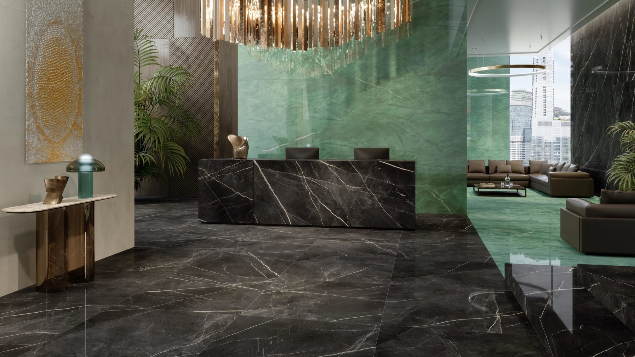 Atlas Concorde Marvel Gala ABKA Vloertegel 120X120cm Exotic Green 9Mm Glans Ret. - Mozaiektegel.com