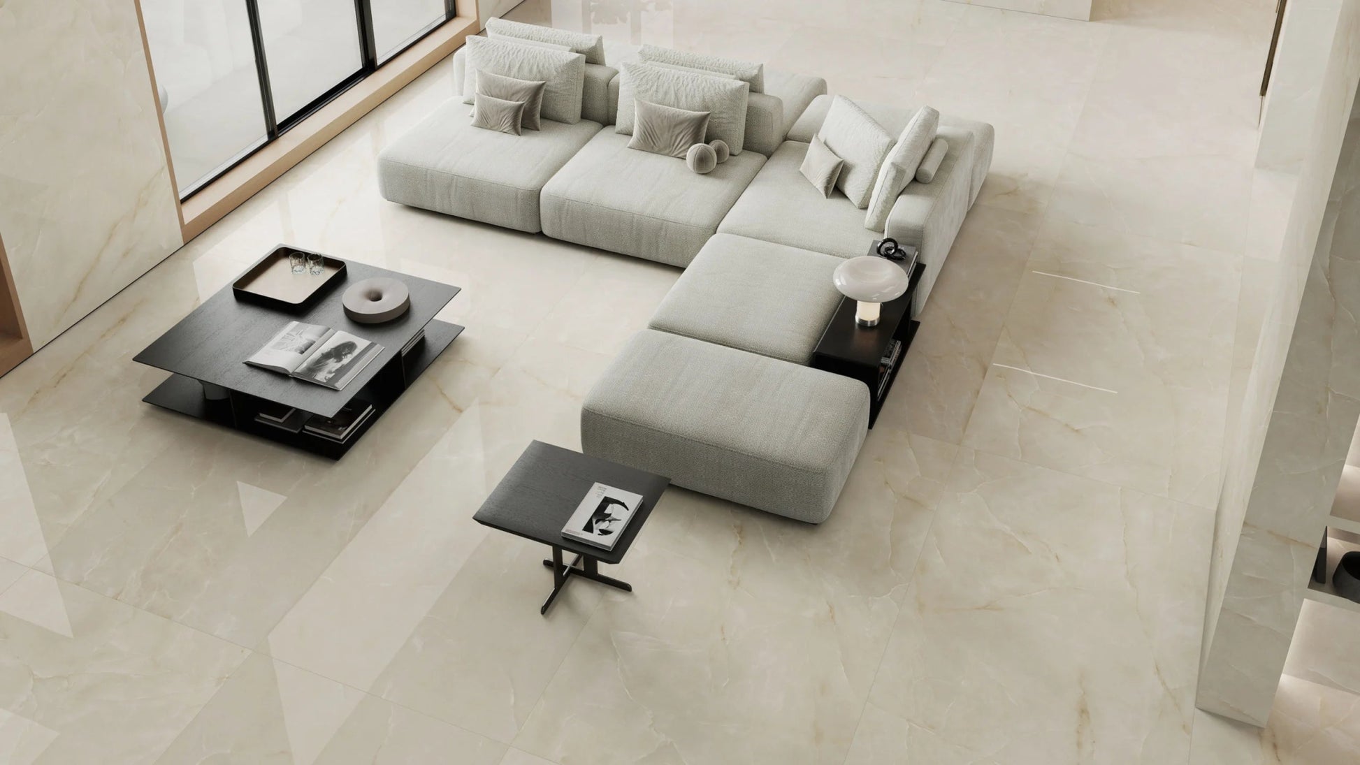 Atlas Concorde Marvel Onyx AJBO vloertegel 60x120cm 9mm glans ret.whiite - Mozaiektegel.com