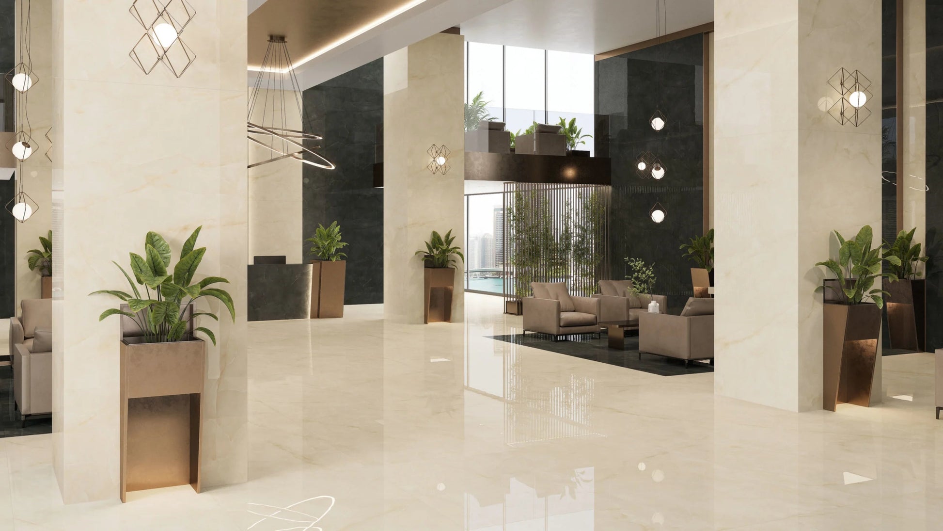 Atlas Concorde Marvel Onyx AJBQ vloertegel 60x120cm 9mm glans ret.alabaster lap. - Mozaiektegel.com