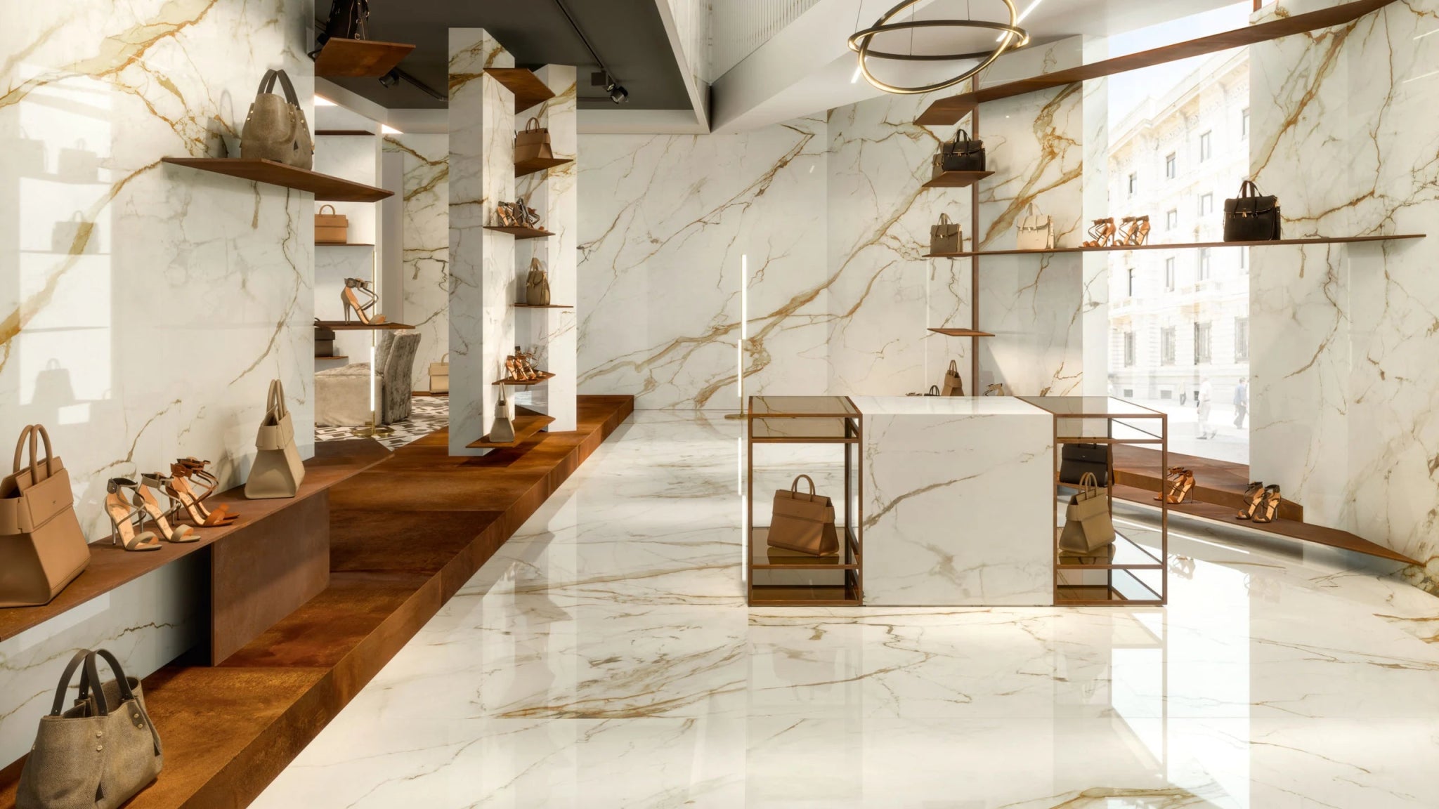 Atlas Concorde Marvel Shine A5TF vloertegel 60x60cm 9mm zijdeglans rect. Cal. Imp. - Mozaiektegel.com