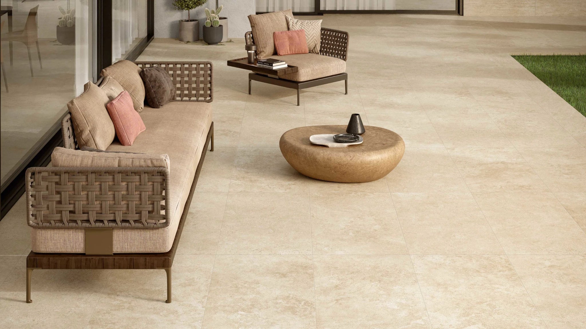 Atlas Concorde Marvel Travertine AFUL VLtegel 60x60cm 9mm mat rect. R10 sand cross - Mozaiektegel.com
