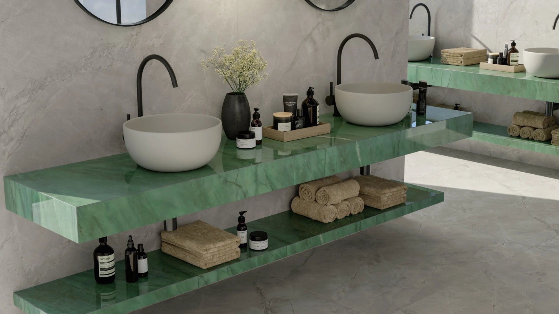 Atlas Concorde Marvel X A8Z5 vloertegel 60x120cm 9mm glans rect. grey cloud - Mozaiektegel.com